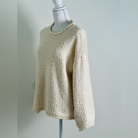 Pol Pullover Oversized Cream Knit Sweater Size Small - Picture 7 of 10